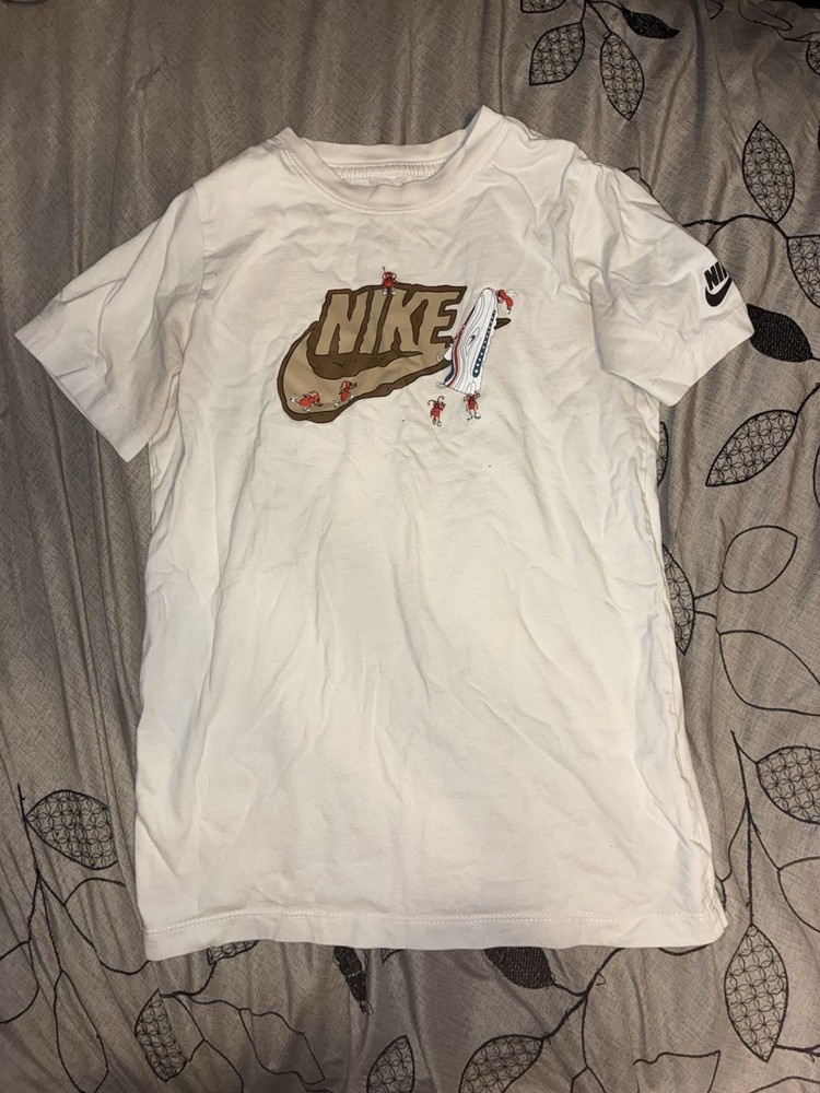Nike The Nike Tee Men's L White Cotton Knit Graphic Logo Crew Neck T-Shirt