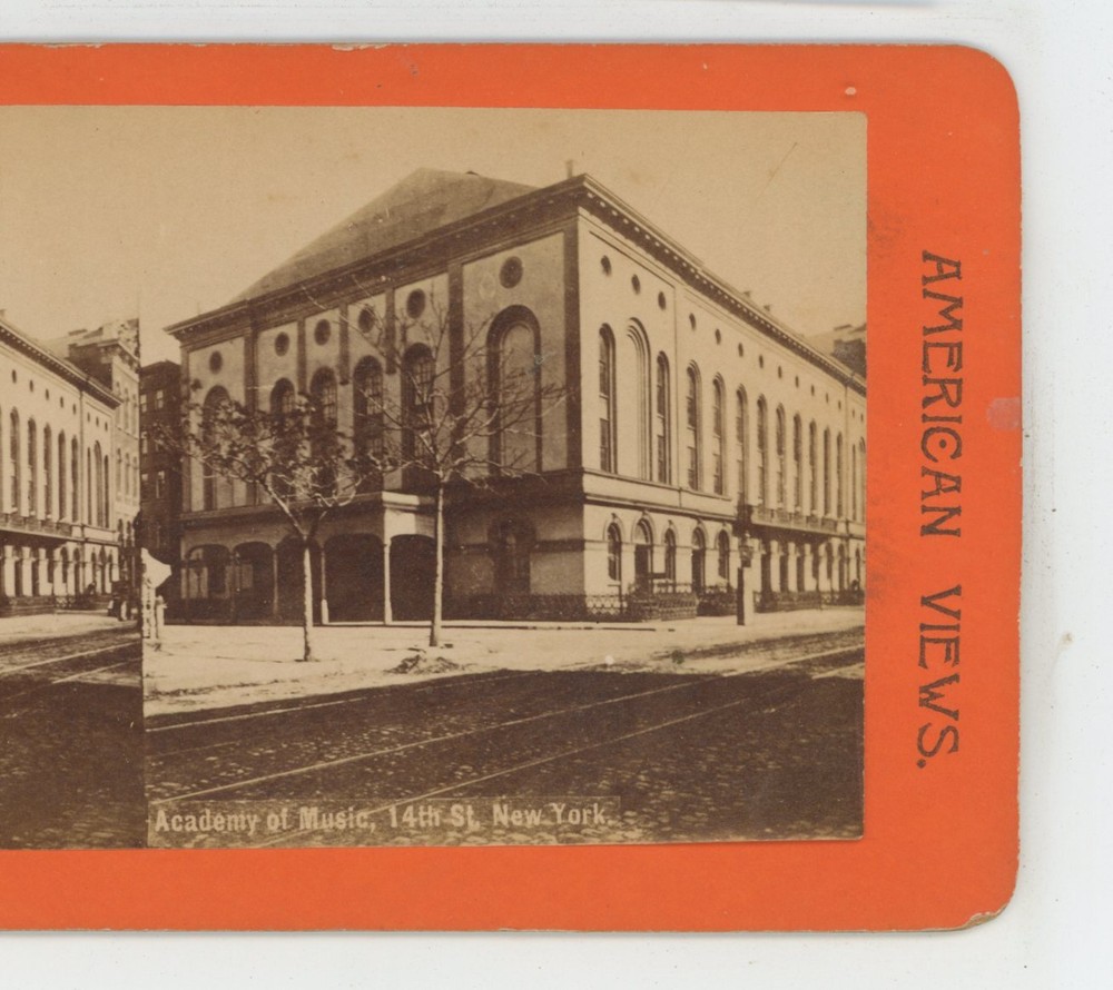 NY Academy of Music New York Stereoview