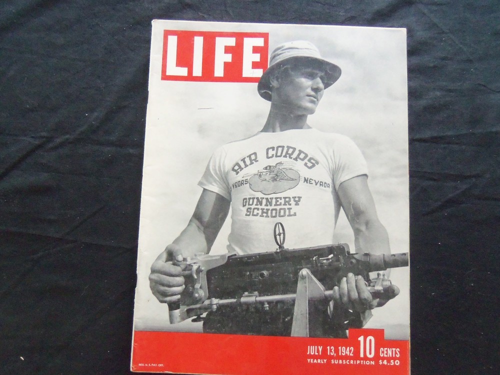 1942 JULY 13 LIFE MAGAZINE - AIR CORPS GUNNERY SCHOOL - L 295