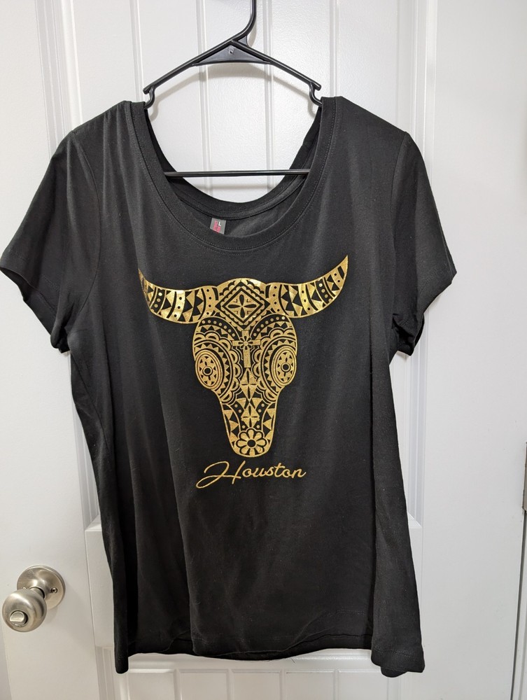 District Made Women's XL Black Scoop Neck Short Sleeve Western Graphic T-Shirt