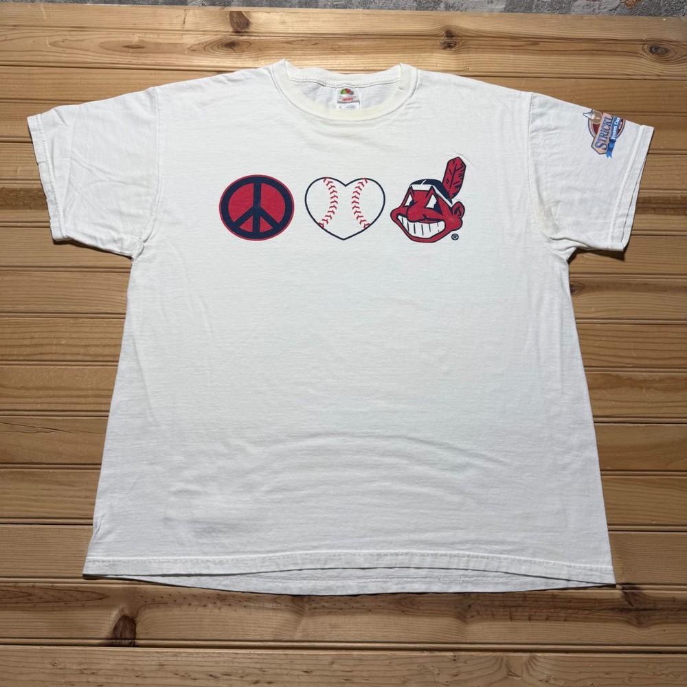 Vintage Y2K Cleveland Indians Chief Wahoo Stricklands Frozen Custard T-Shirt XL