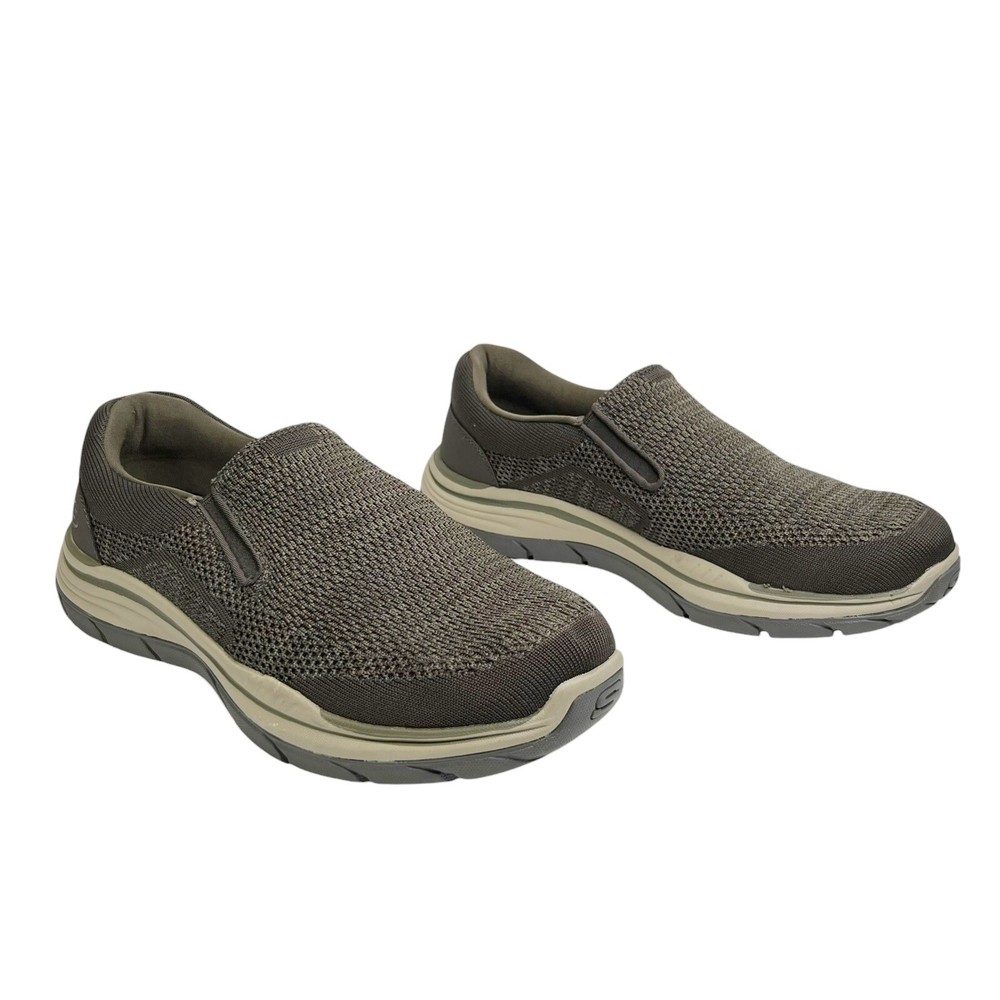 Skechers Relaxed Fit Expected 2.0 Aragon Slip On Sneakers Brown Gray Size 9.5