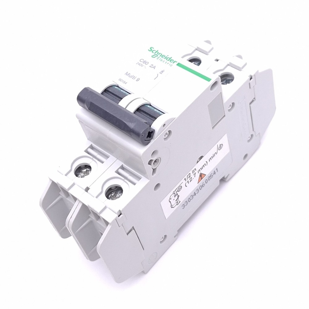 Schneider Electric 60154 Multi9 Circuit Breaker, 2-Pole 2A, 240VAC, DIN Rail