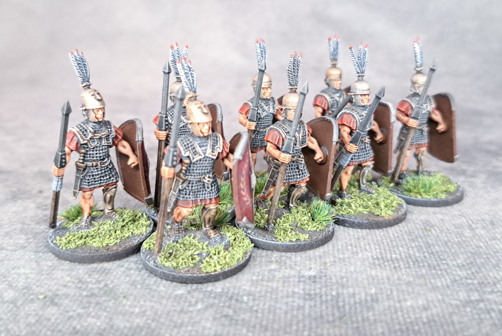 Painted Republican Roman Hastati/Principes #4 - 8 Historical Miniatures - 28mm