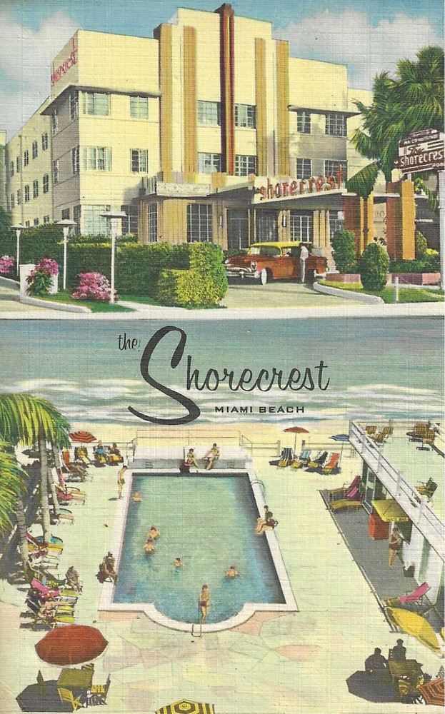 1956 Miami Beach, Fl Postcard The Shorecrest Near 16th St. Rate Card
