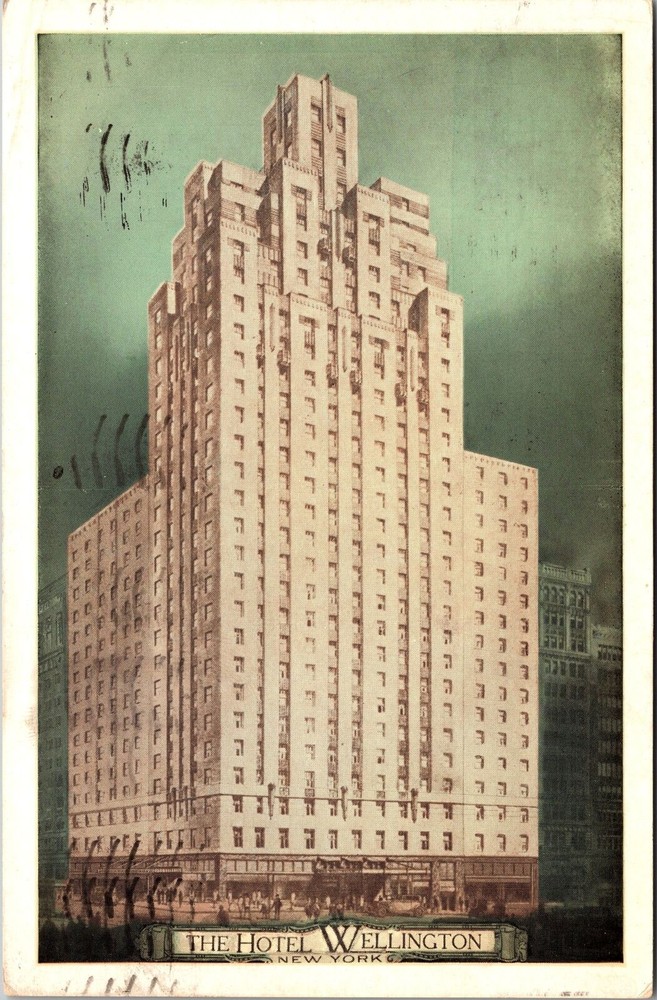 New York City NY, The Hotel Wellington, Vintage Postcard