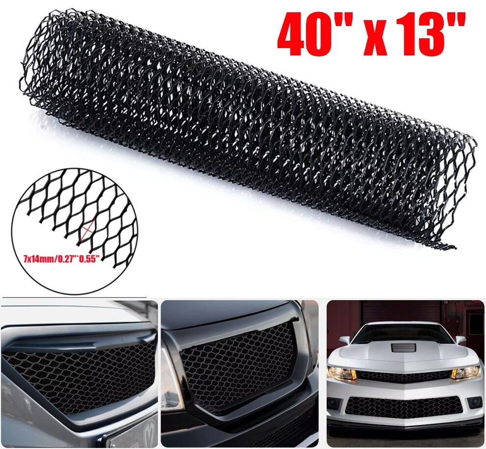US Black Car Universal Grille Mesh Net Sheet Aluminum Auto Mesh Grill 40*13 Inch