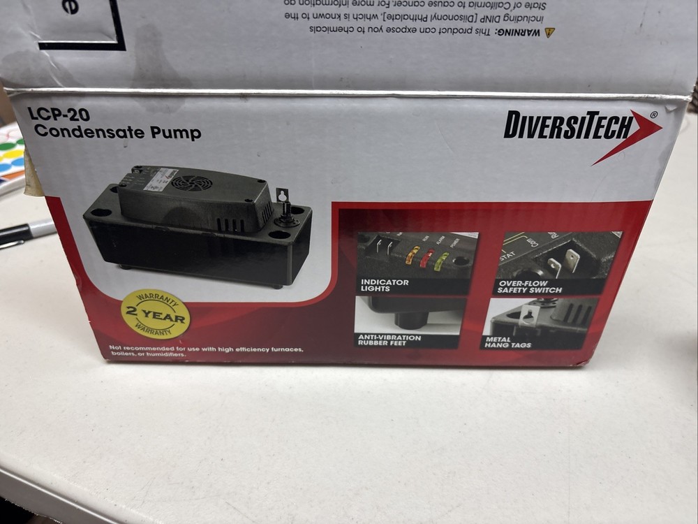 20' Lift - DiversiTech Automatic Condensate Pump LCP-20