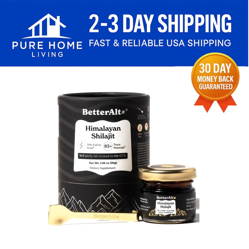 Pure Himalayan Shilajit Resin with 75% Fulvic Acid for Energy & Wellness