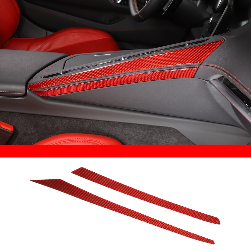 Center Control Right Side Trim Red Carbon Accessories For Corvette C8 2020