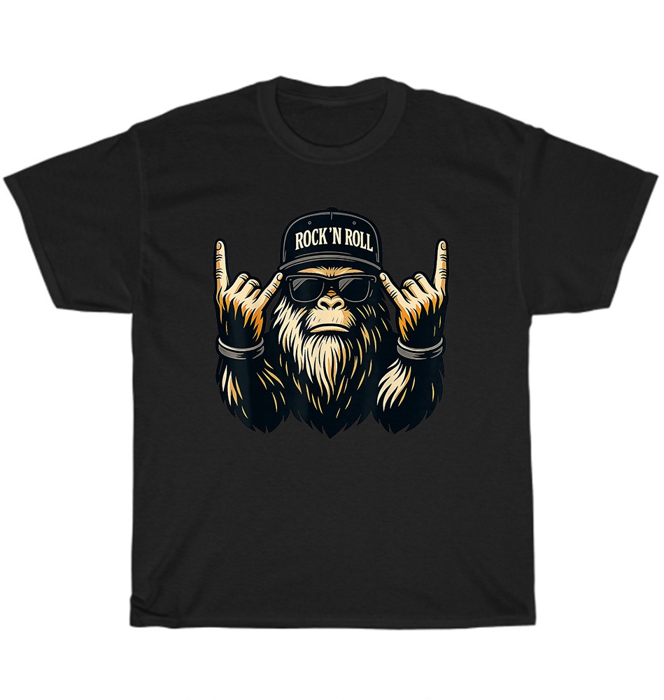 Bigfoot Big Foot Sasquatch Rock Heavy Metal Vibes T-Shirt Unisex Funny Tee Gift
