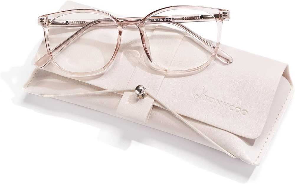 Blue Light Blocking Glasses Fashion round TR90 Frame Transparent Eyewear anti UV