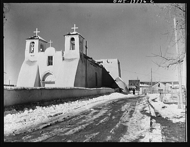 Photo:Ranchos de Taos New Mexico 1900s Church Snow Road