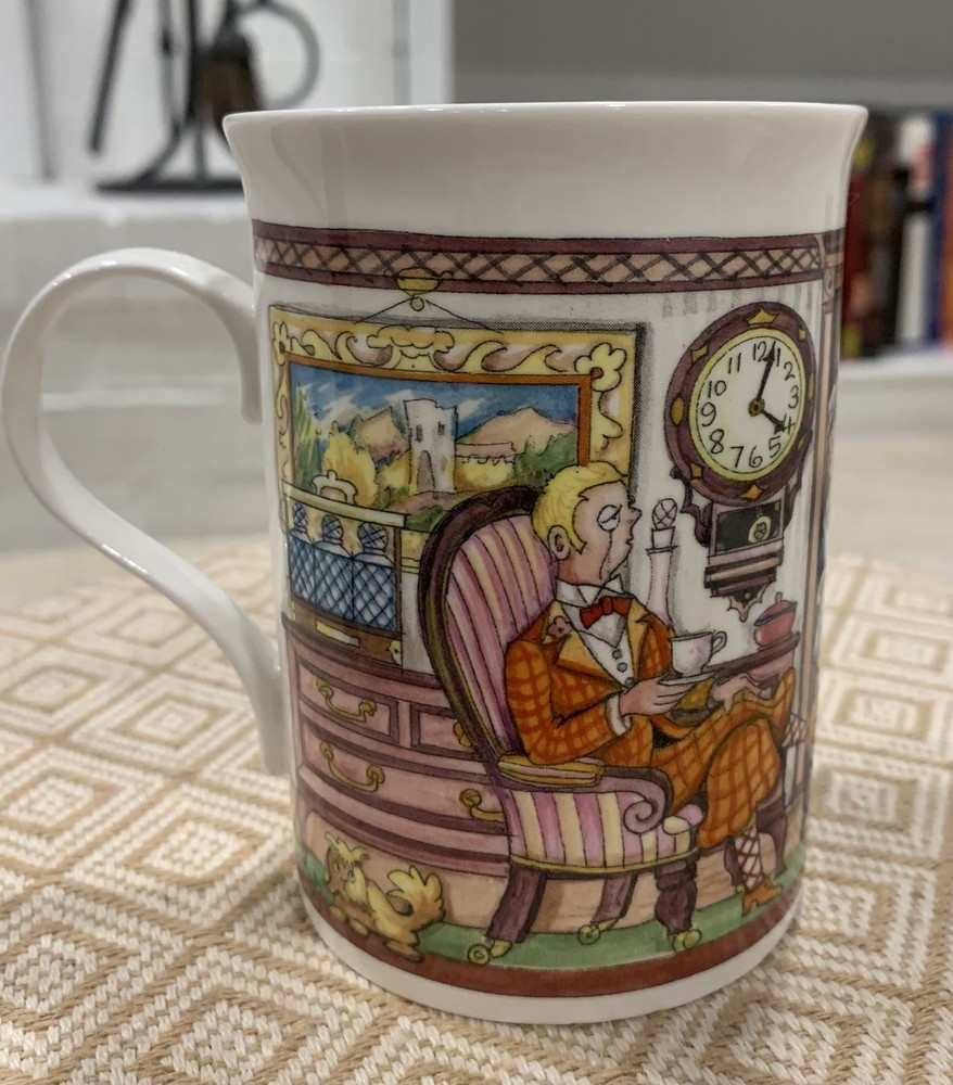 Royal Cuthbertson Vtg Mug Staffordshire Eng Fine Bone China Tea Butler Library