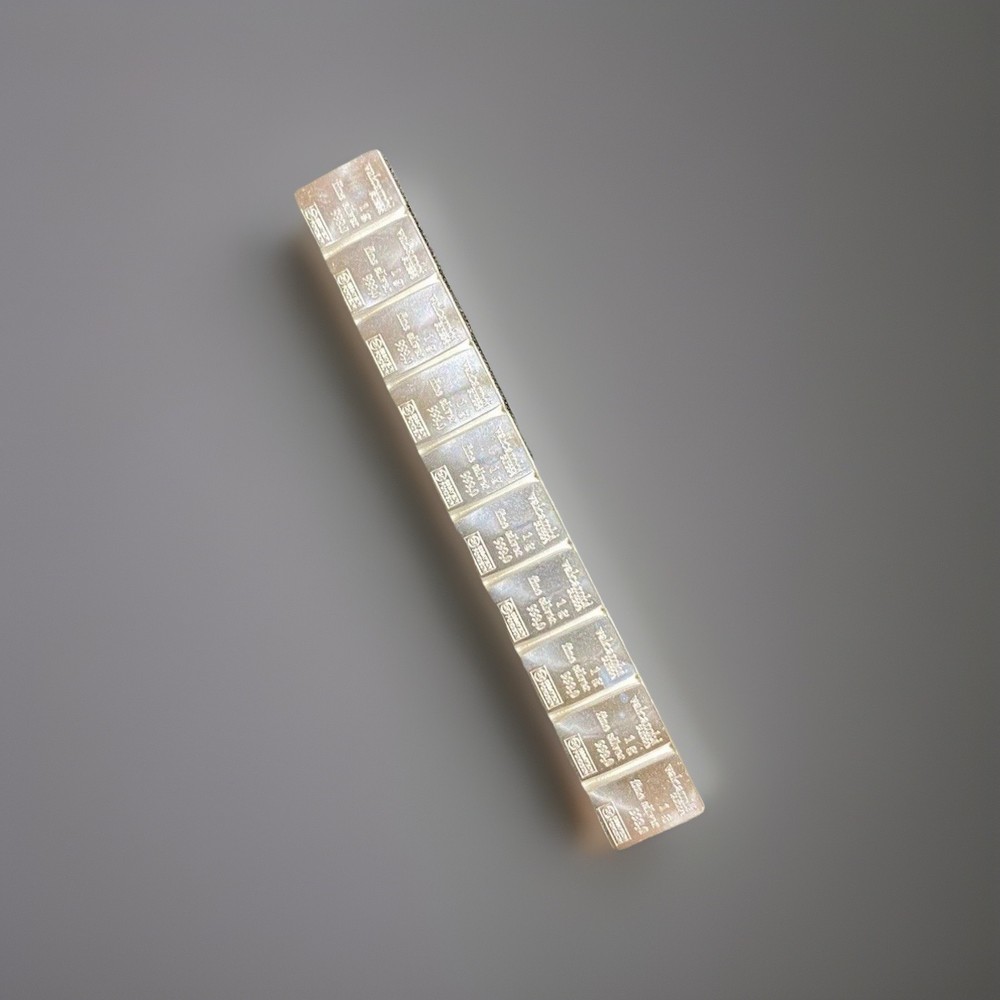 Silver bars, .999 Valcambi, 10 connected bars.