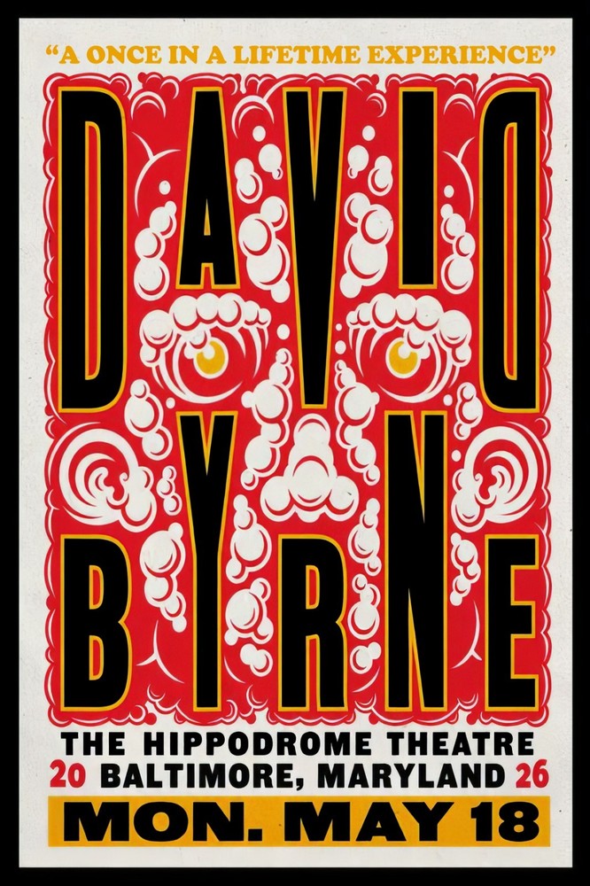 David Byrne May 18 2026 The Hippodrome Theatre Baltimore, MD Poster
