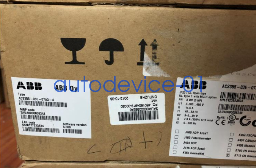 1PC New ABB ACS355-03E-07A3-4 380V 3KW  Frequency Converter DHL/FedEx