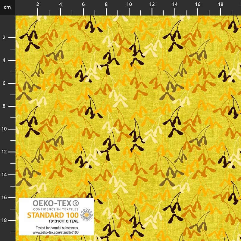 Stof European Quilting Rainbow Maple Seed Lt Yellow Cotton Fabric By Yd