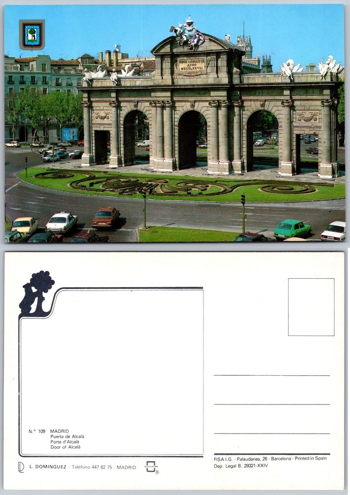Continental Puerta de Alcala Madrid Postcard