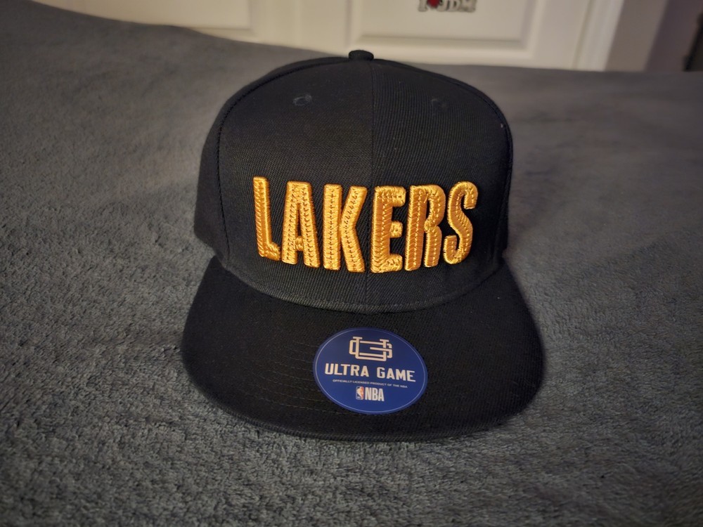 Los Angeles Lakers Ultra Game Snapback Hat Cap NBA Black Yellow NEW w/Tags