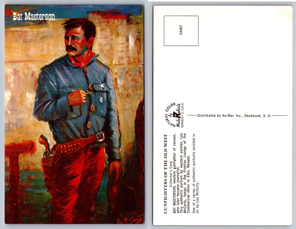 Bat Masterson Old West Gunfighter Postcard
