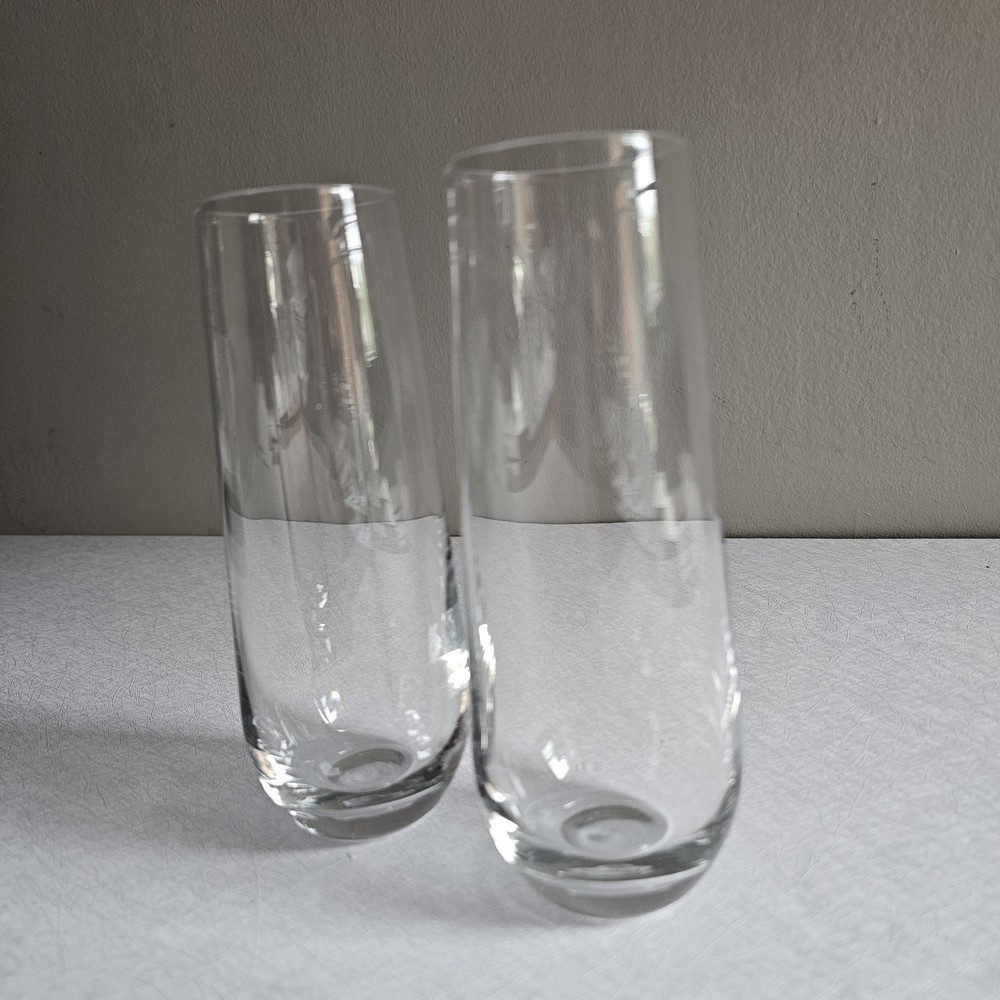 Milo Stemless Champagne Flutes Set of 2 Crystal Glasses. 9.4oz Prosecco Wine