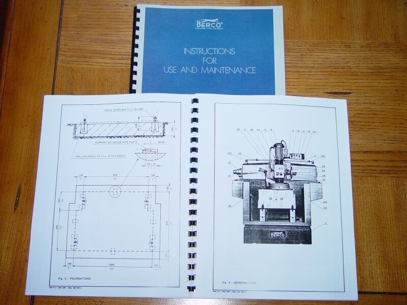 Berco Model RSC950 Head & Block Surface Grinder Manual