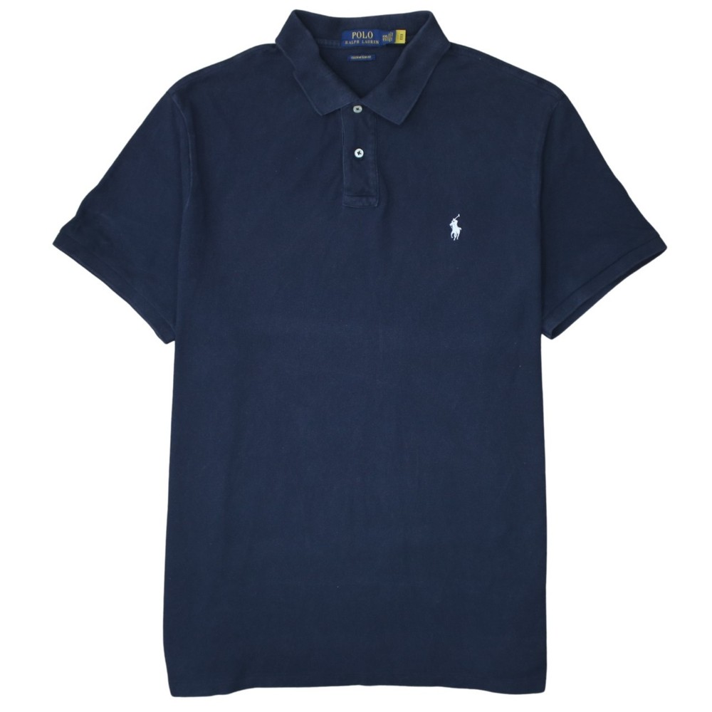 Polo Ralph Lauren Womens Polo Shirt Navy Blue Pique Embroidered Pony Logo XXL