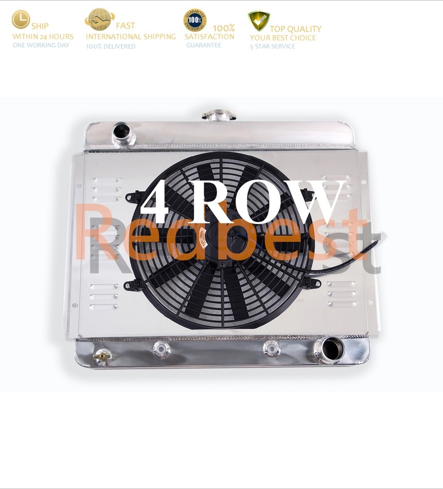 6267 4 Rows Aluminum Radiator Shroud Fan For 1962-1967 Nova Chevy II SS 63 64 65