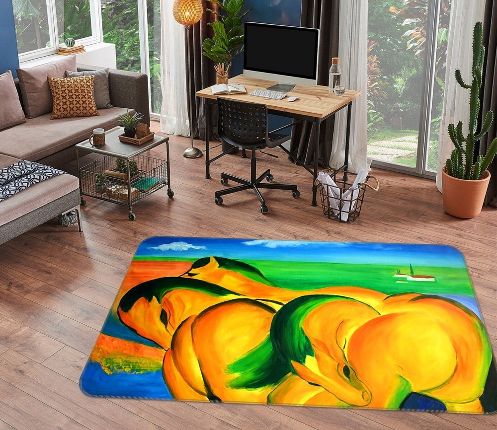 3D Yellow Horse ZHUC193 Game Non Slip Carpet Mat Photo Carpet Amy