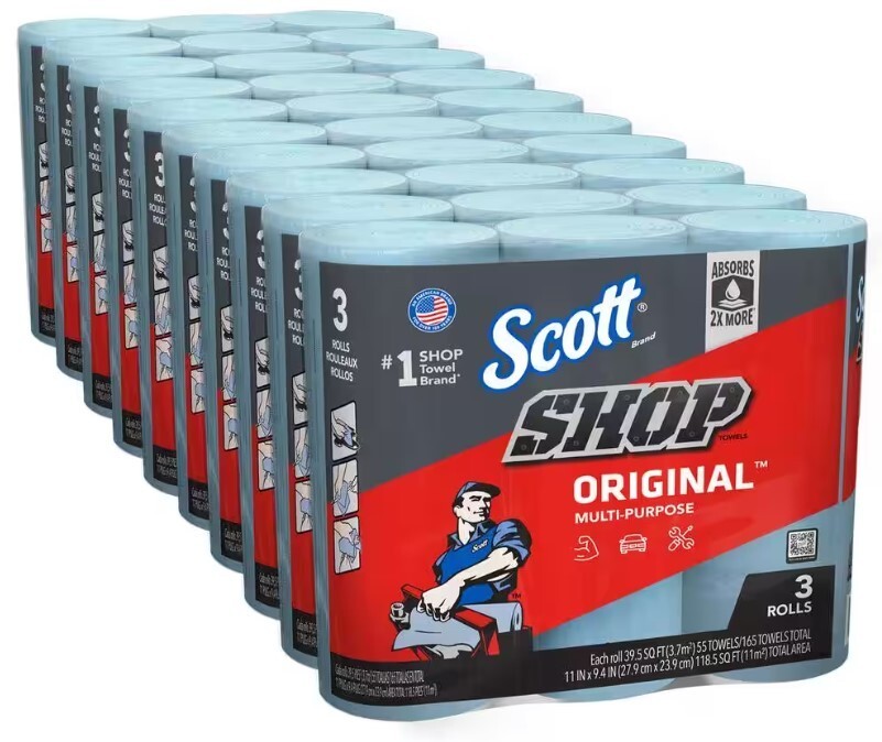 Scott Shop Towels Original Blue Shop Towels Bundle of 10 - 3-Packs 10 (30 rolls)