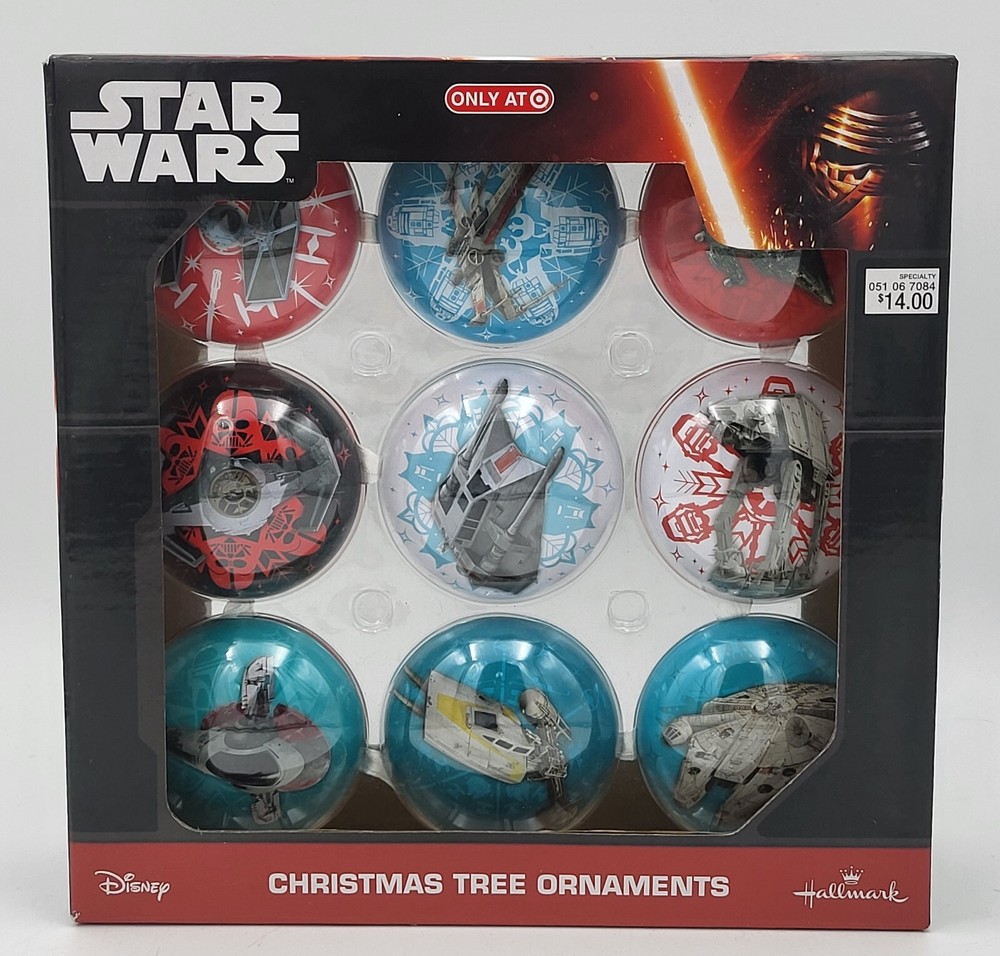 Hallmark Disney Star Wars The Force Awakens Christmas Tree Ornaments 9-Pack -New