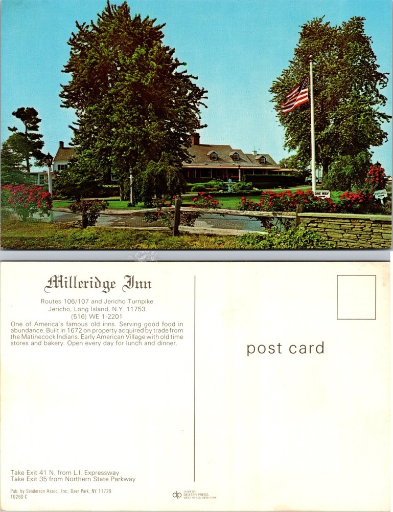Milleridge Inn Jericho Long Island New York NY Postcard