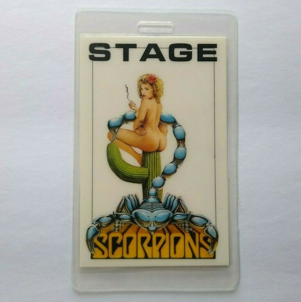 Scorpions Backstage Pass Original 1988 Sexy Lady Seated On Cactus Smoking A Dube