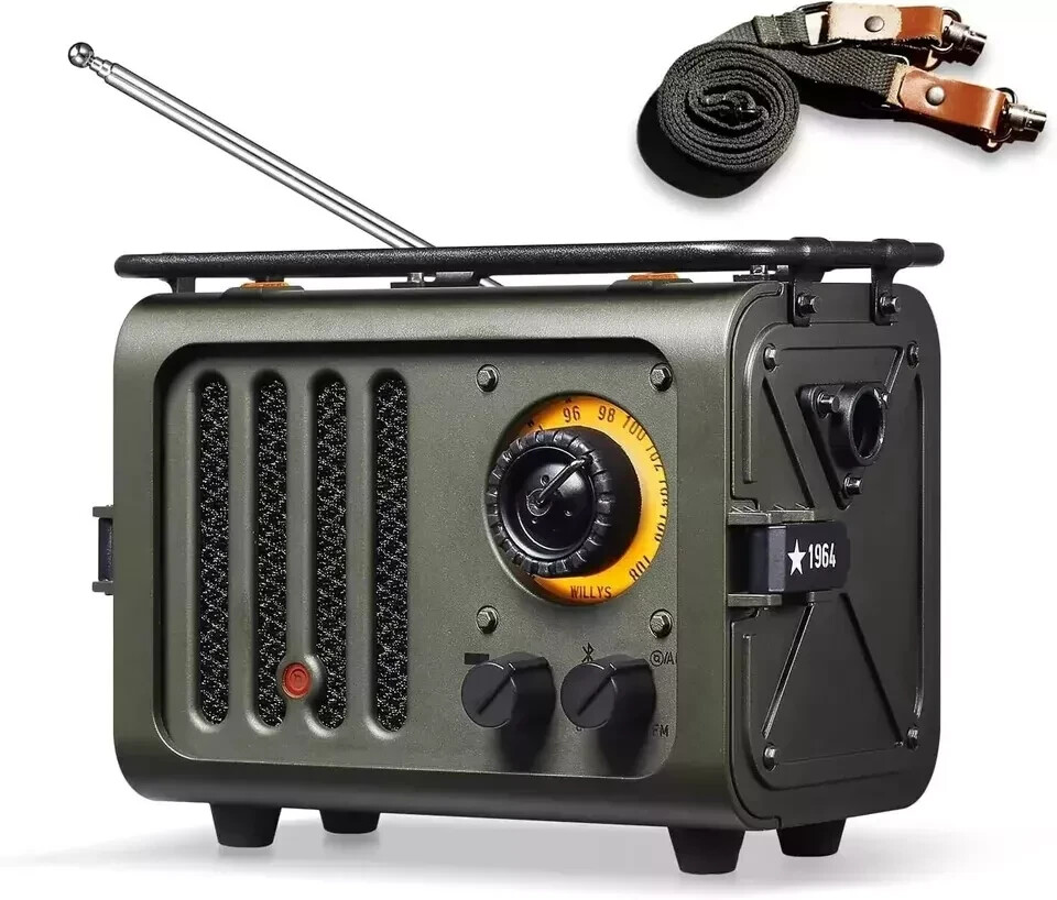 MUZEN Portable Metal Bluetooth Speaker Radiooo Retro Wild Jeep Style FM Radio