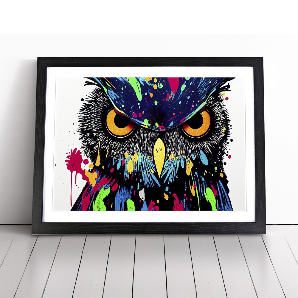 Owl Splash Vol.1 Abstract Wall Art Print Framed Canvas Picture Poster Decor