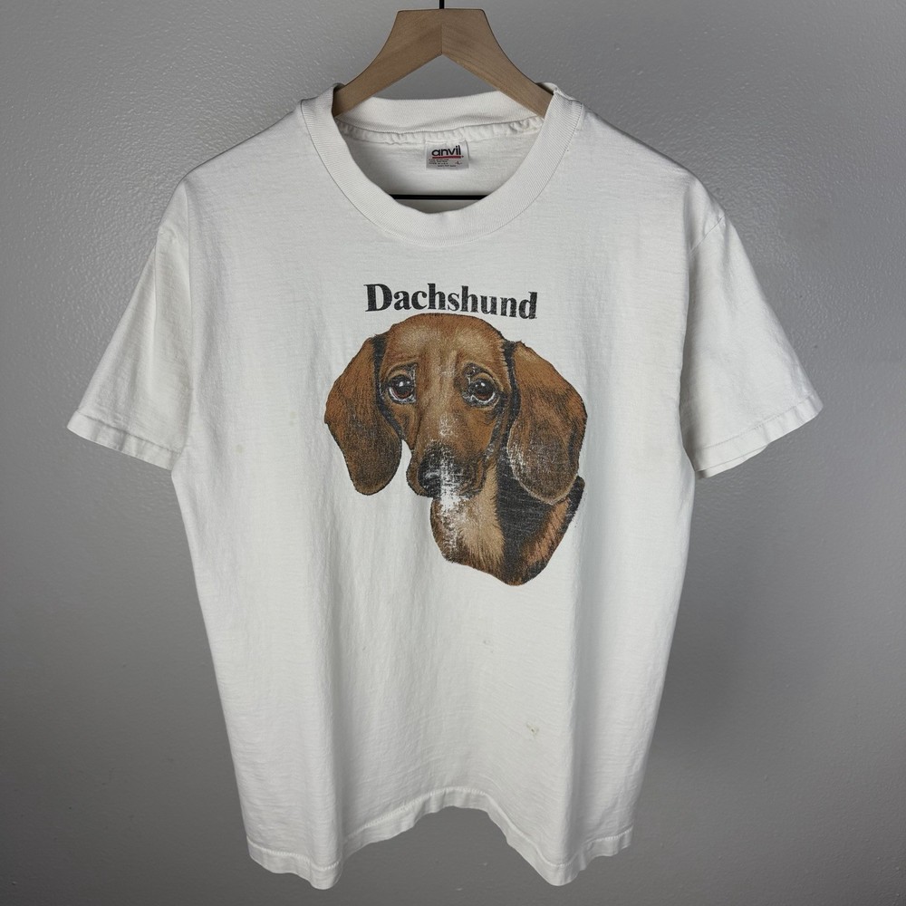 Vintage 90’s Dachshund Dog Nature Outdoor Single Stitch T Shirt Size Large