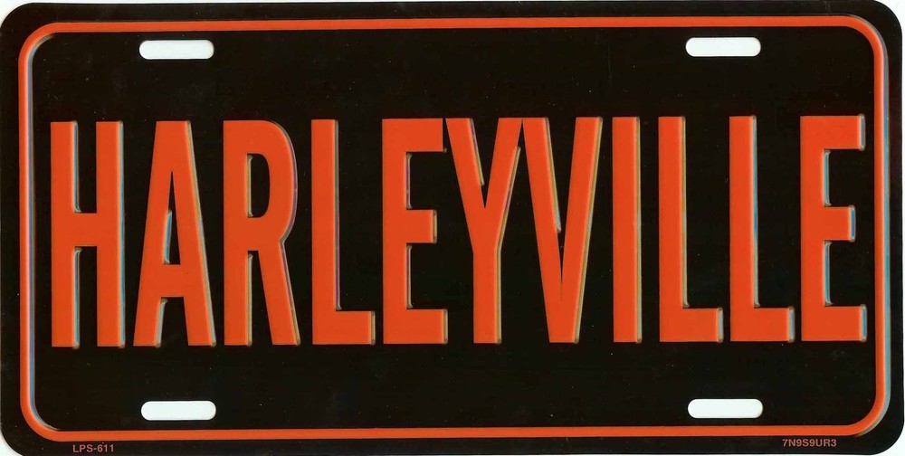 HARLEYVILLE METAL LICENSE PLATE AUTO TAG NUMBER #611