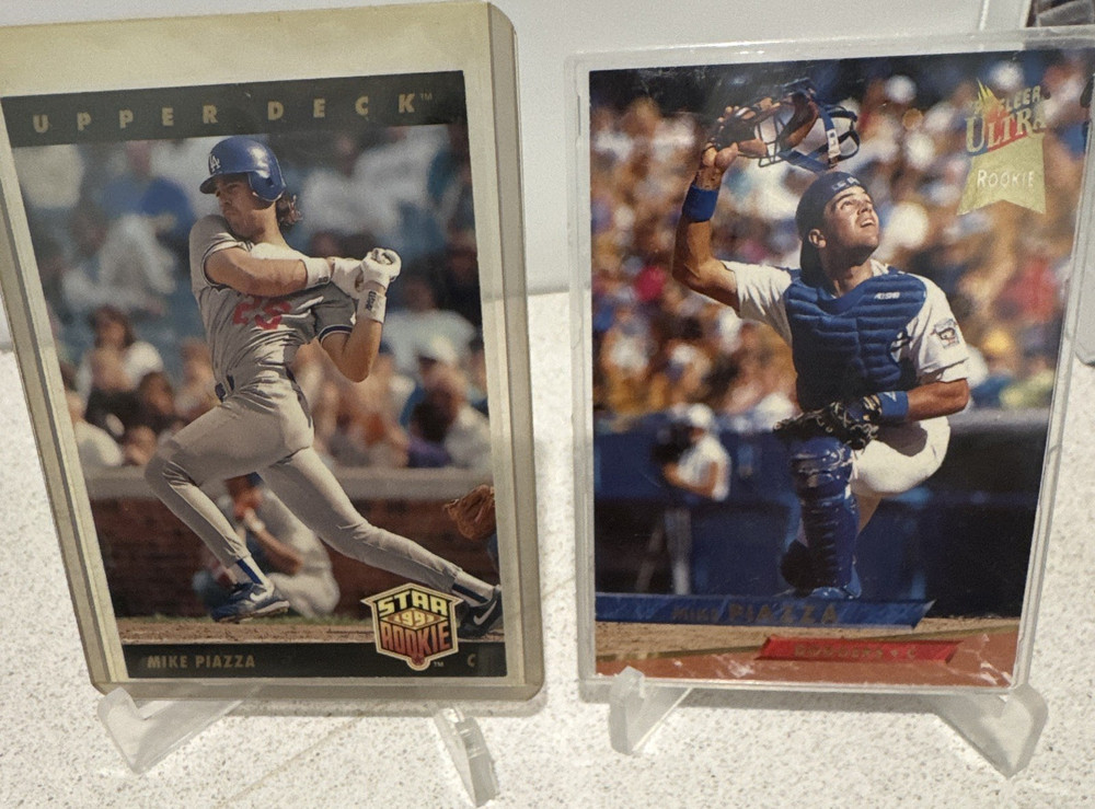 Upper Deck Mike Piazza Los Angeles Dodgers Rookie Card Lot Fleer Ultra 1993 (2)