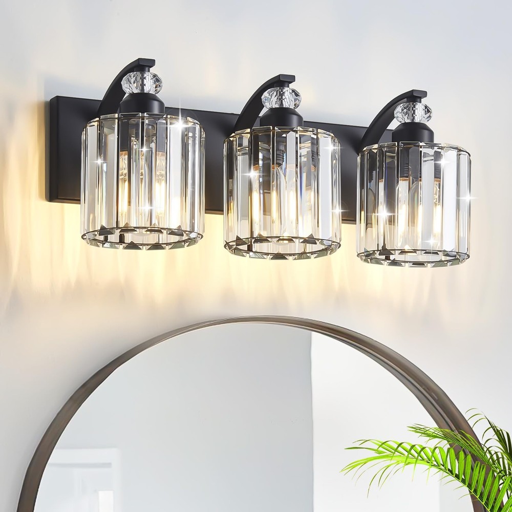 3-Light Black Bathroom Light Fixture Modern Vanity Lights Over Mirror Vintage...