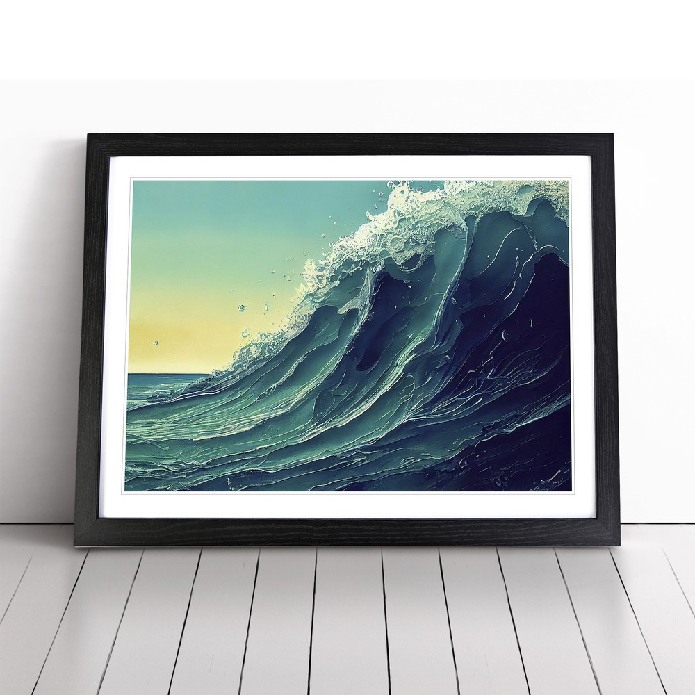 Ocean Wave Wall Art Print Framed Canvas Picture Poster Home Decor Living Room