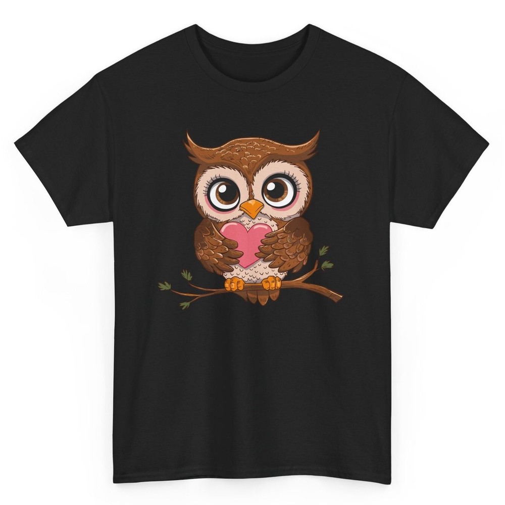 Cute Owl T-shirt - Novelty Birds Lovers Graphic Tee