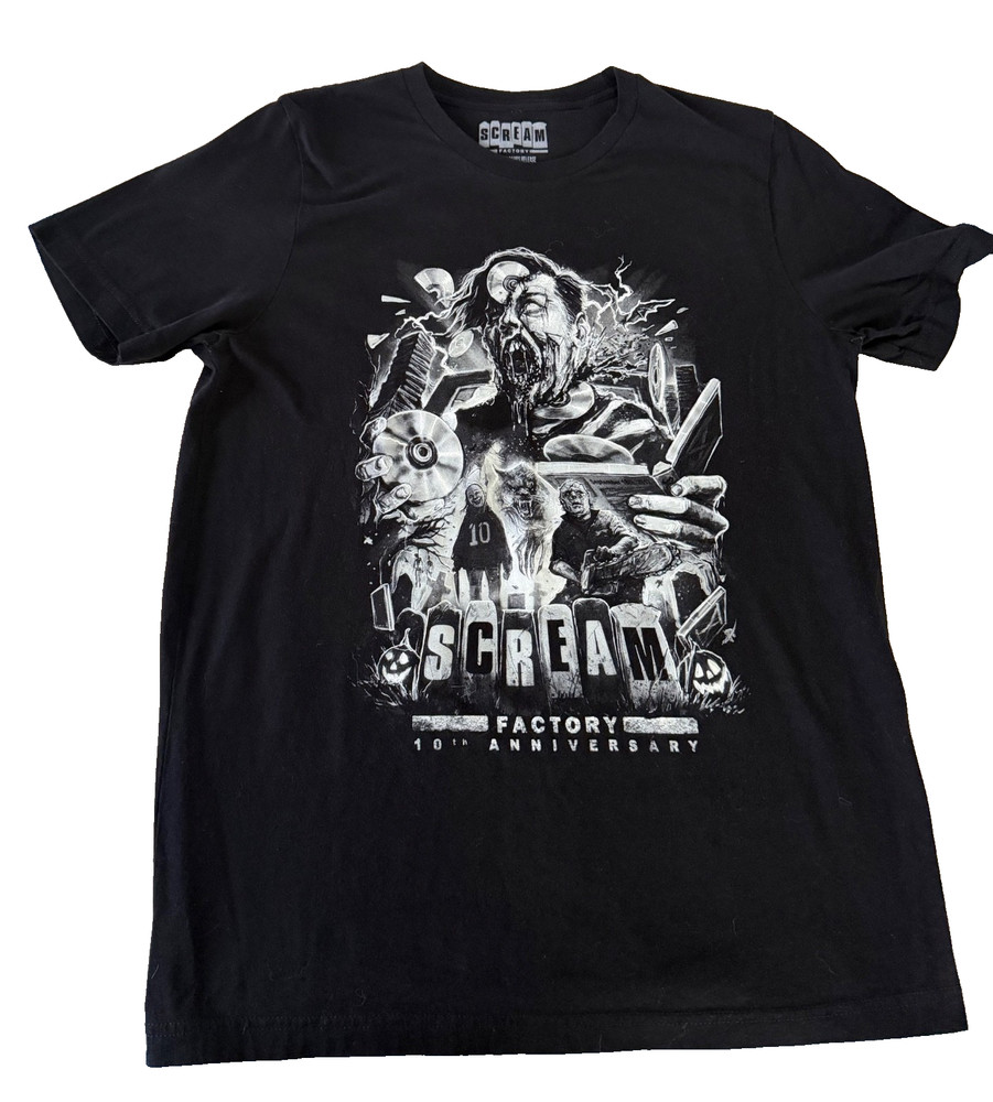 Scream Factory  10Th Anniversary Graphic T-Shirt, Black Size Large