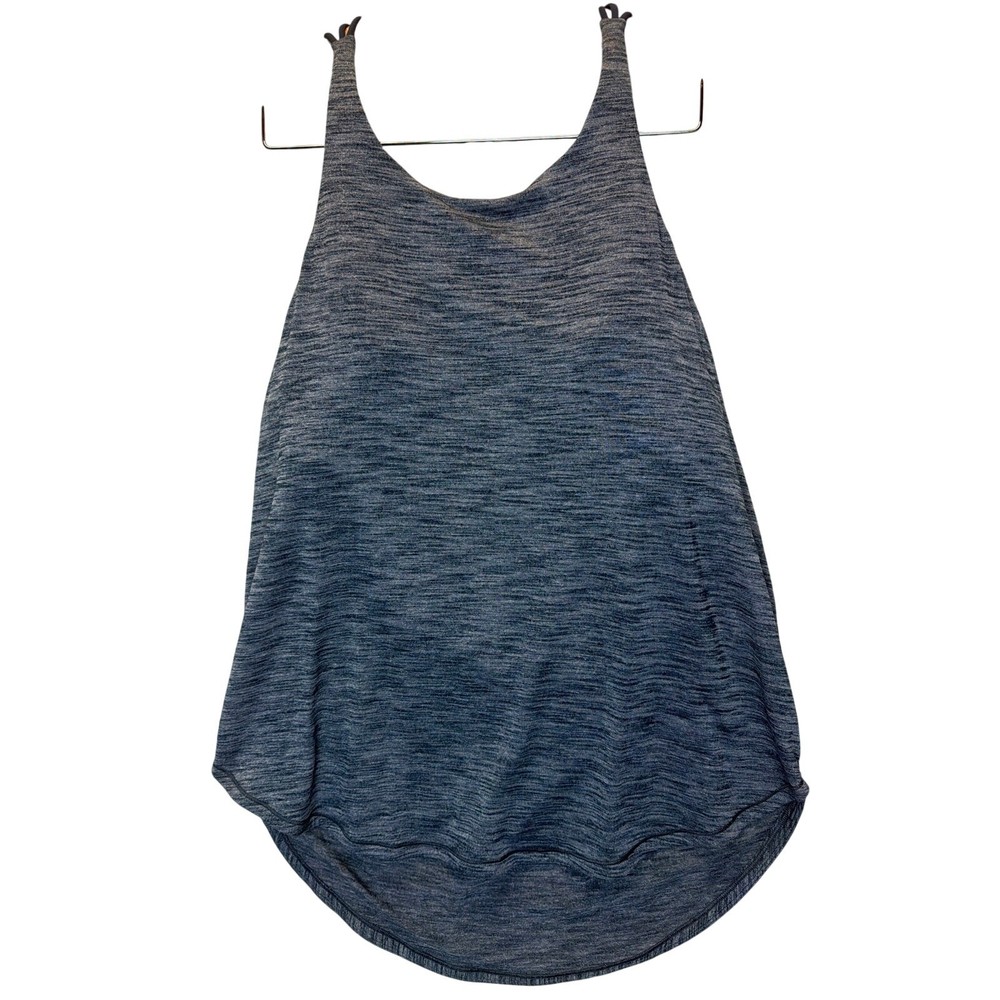 Lululemon 2-in-1 Strappy Back Tank Top Built-In Bra Heather Blue Women’s Size 12