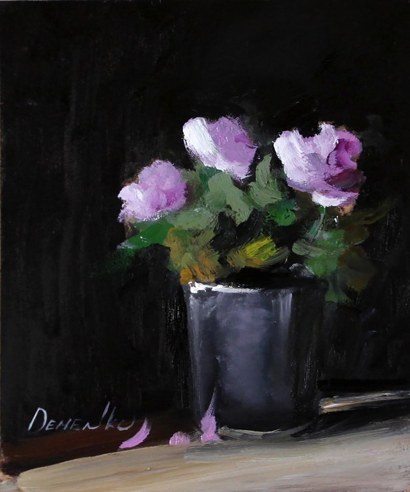 Demenko Natalia abstract Flowers Signed by Author Oil painting UKRAINE