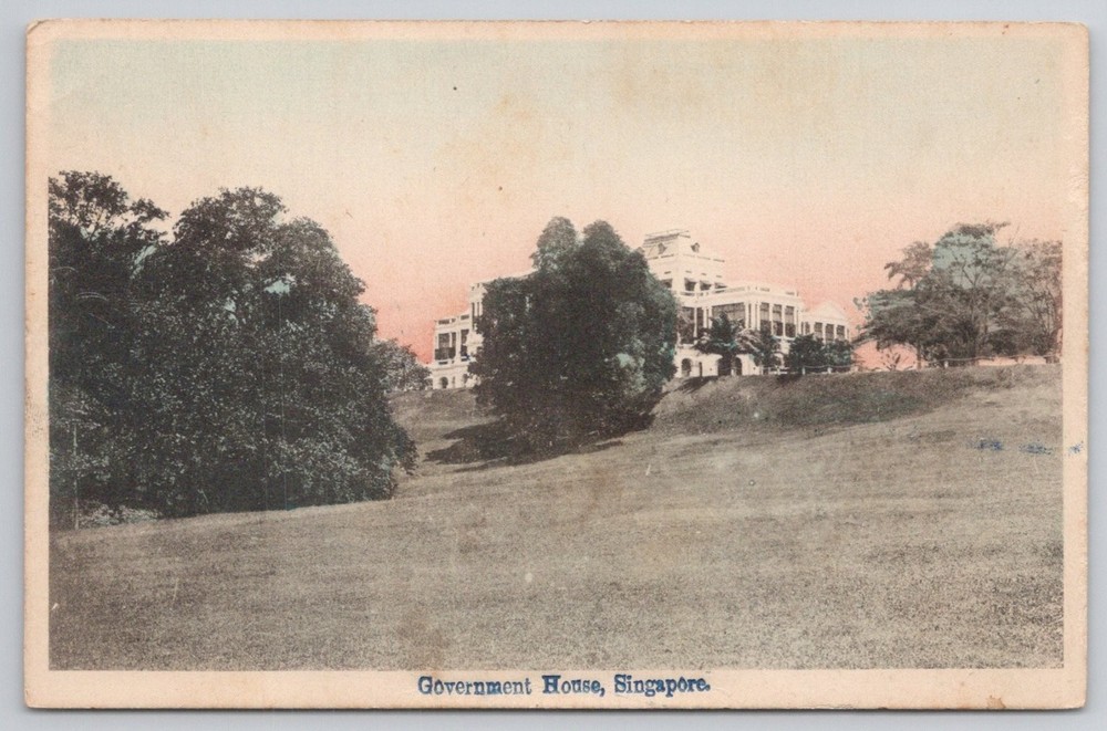 Vintage Government House Singapore Postcard Early 1900s Architecture