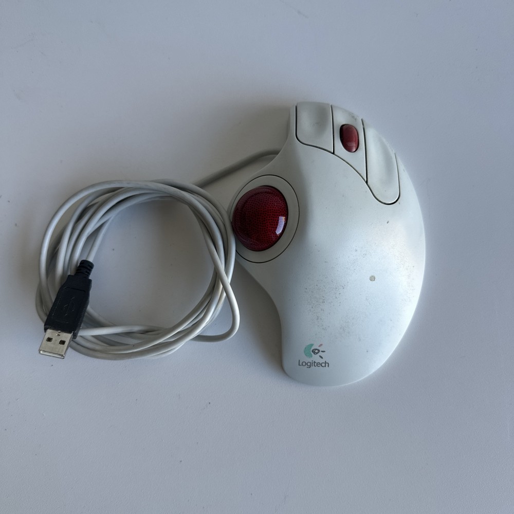 Logitech Trackman Marble Wheel USB Gaming Mouse T-BB13 804335-0000 for Computers