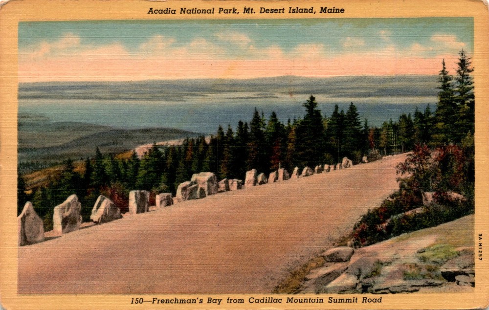 Acadia National Park, Mt. Desert Island, Maine, Cadillac Mountain Postcard