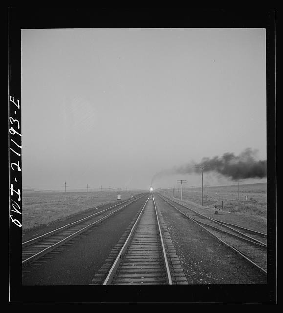 Photo:Gallup New Mexico 1943 Atchison Topeka and Santa Fe Railroad Train