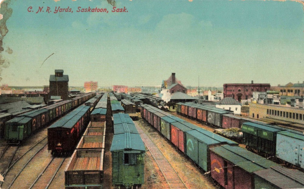 C.N.R. Yards, Saskatoon, Saskatchewan, Canada - c1910 Vintage Postcard